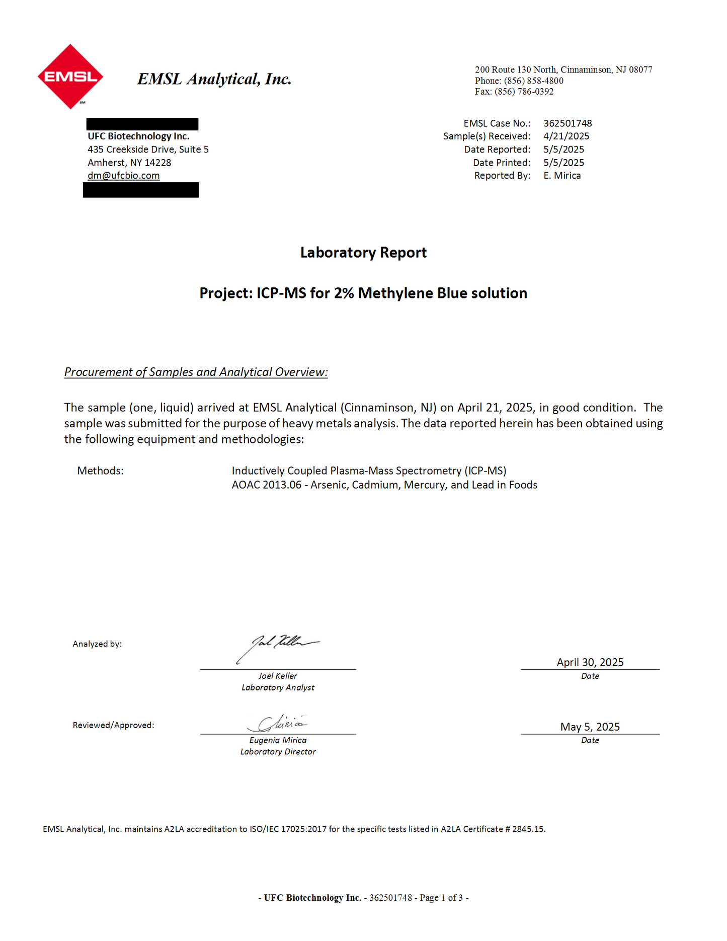 Methylene Blue USP 1% Solution