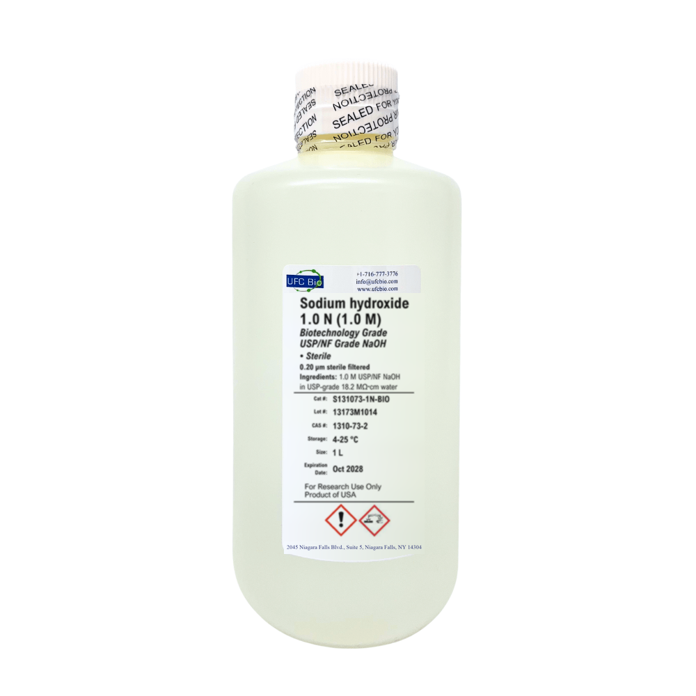 UFC BIO Sodium Hydroxide 1.0N (1.0M) solution, sterile, Biotechnology Grade, 1 L bottle, catalog S131073-1N-BIO