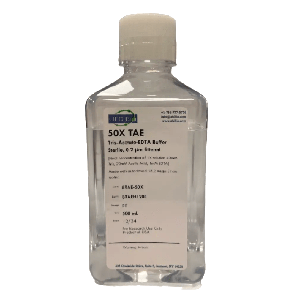 50X TAE Buffer - Tris Acetate EDTA Buffer - 500 mL - ufcbio