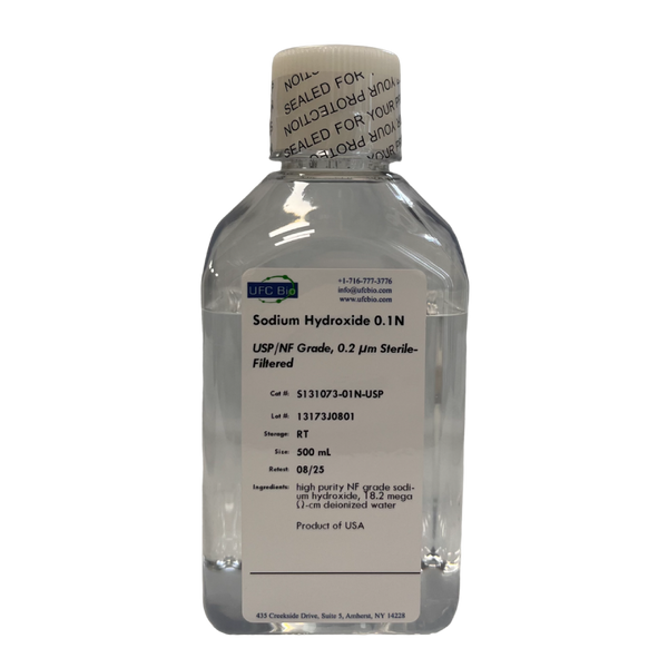 0.1N Sodium Hydroxide (NaOH) Solution - USP/NF Grade - 0.2uM Sterile-Filtered - 500mL