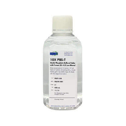 10X PBS-T (Phosphate Buffered Saline with Tween-20) - 500 mL - ufcbio