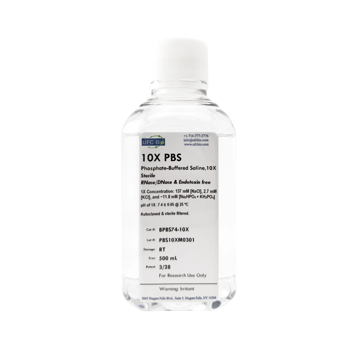 UFC BIO PBS 10X, 500 mL bottle