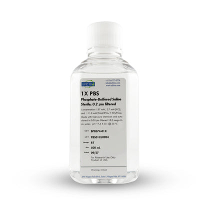 1X PBS (Phosphate Buffered Saline), 0.20 um filtered, 500 mL