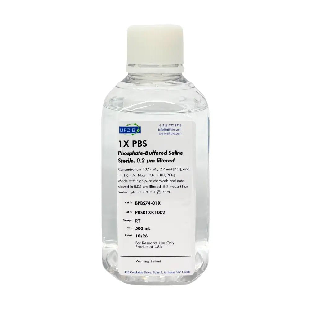 1X PBS (Phosphate Buffered Saline), 0.20 um filtered, 500 mL – UFCBIO