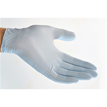 Nitrile gloves with oats extractions, powder free, a patented coating recognized by the FDA as a skin protectant
