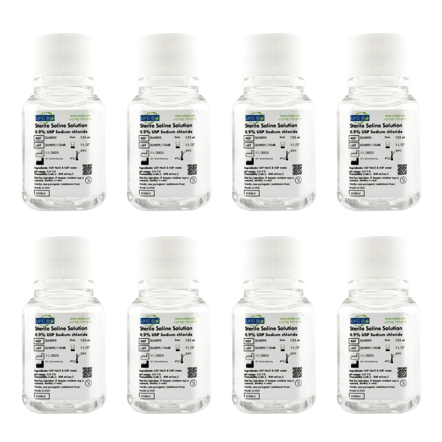 Sterile Saline Solution, 0.9% - USP Grade - RNase/DNase Free - 500 mL