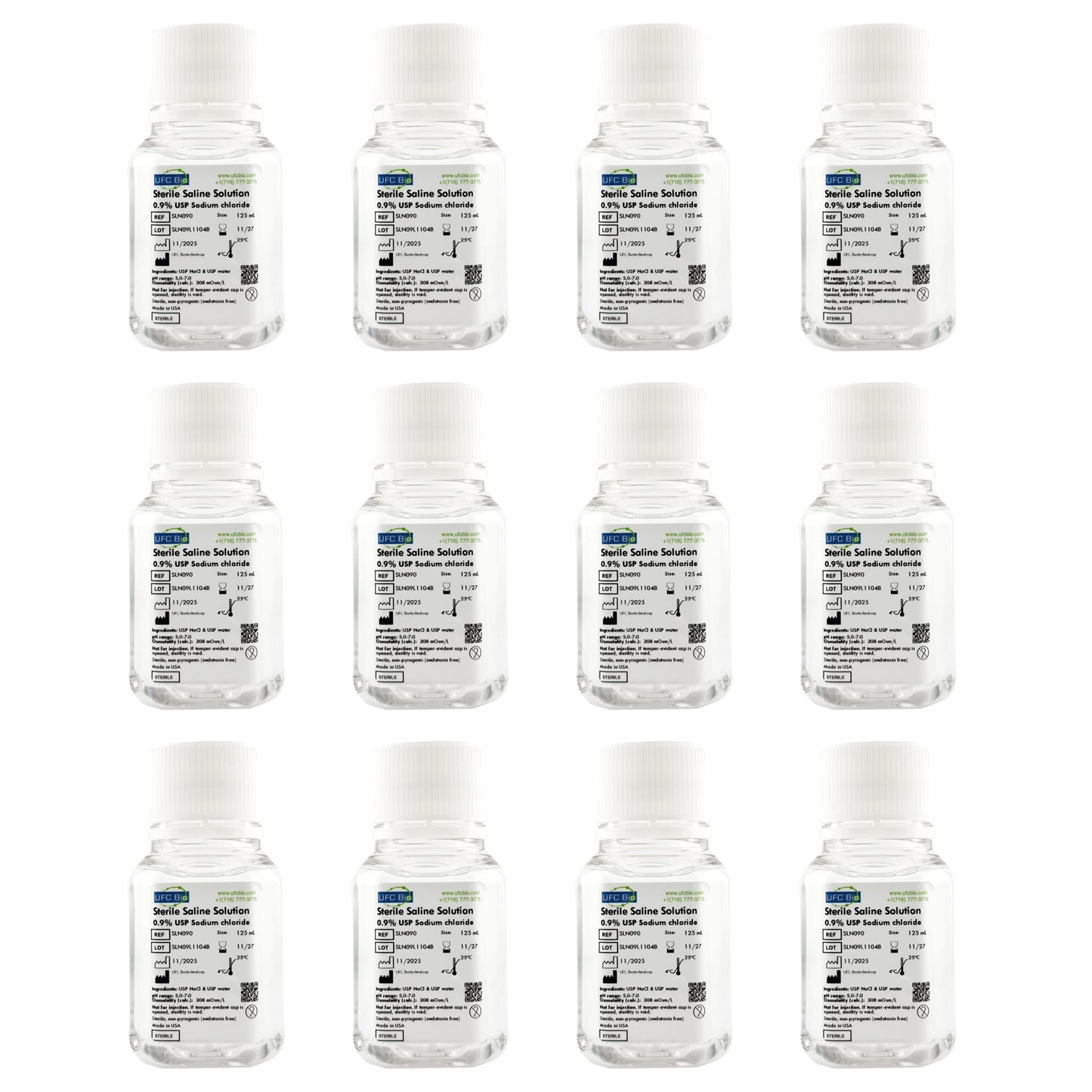 Sterile Saline Solution, 0.9% - USP Grade - RNase/DNase Free - 500 mL