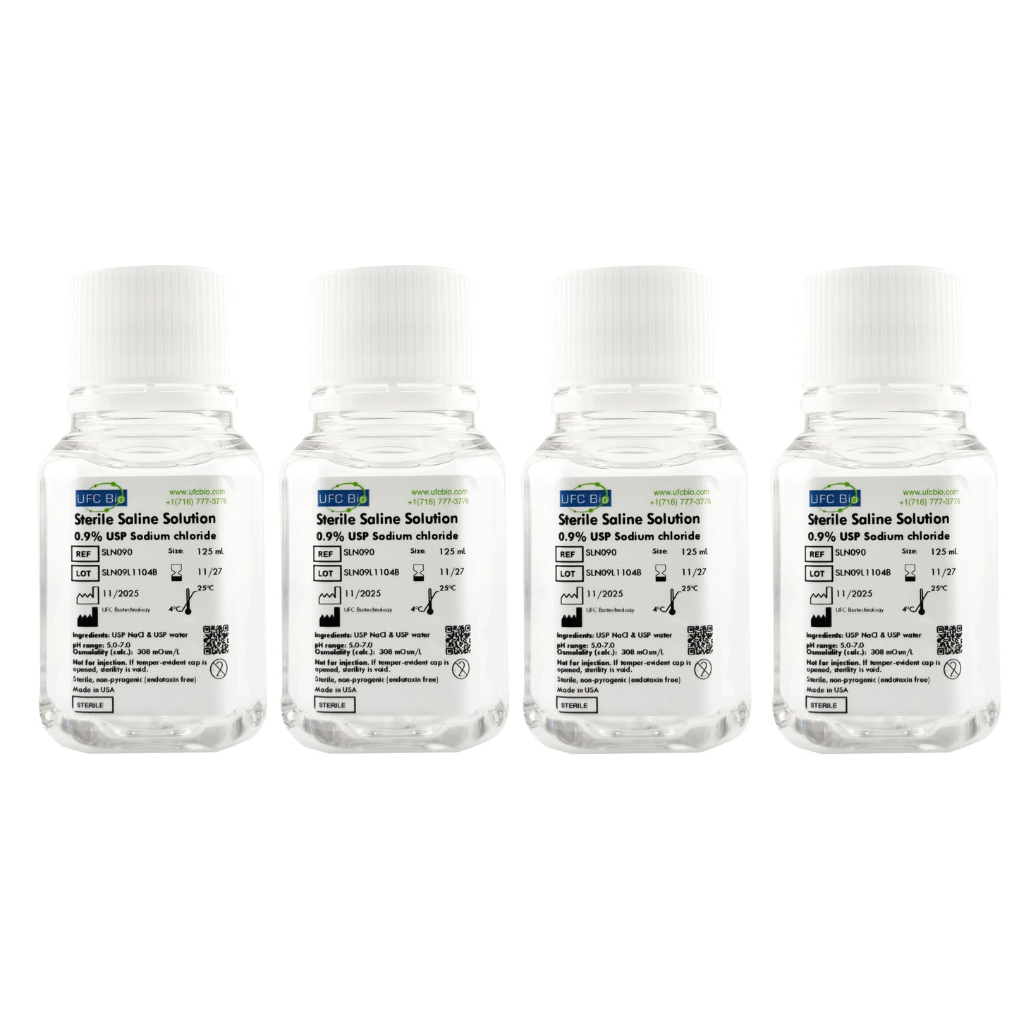 Sterile Saline Solution, 0.9% - USP Grade - RNase/DNase Free - 500 mL