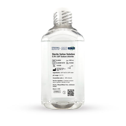 Sterile Saline Solution (0.9% NaCl), USP-Grade Sodium Chloride, 0.05 µm Filtered