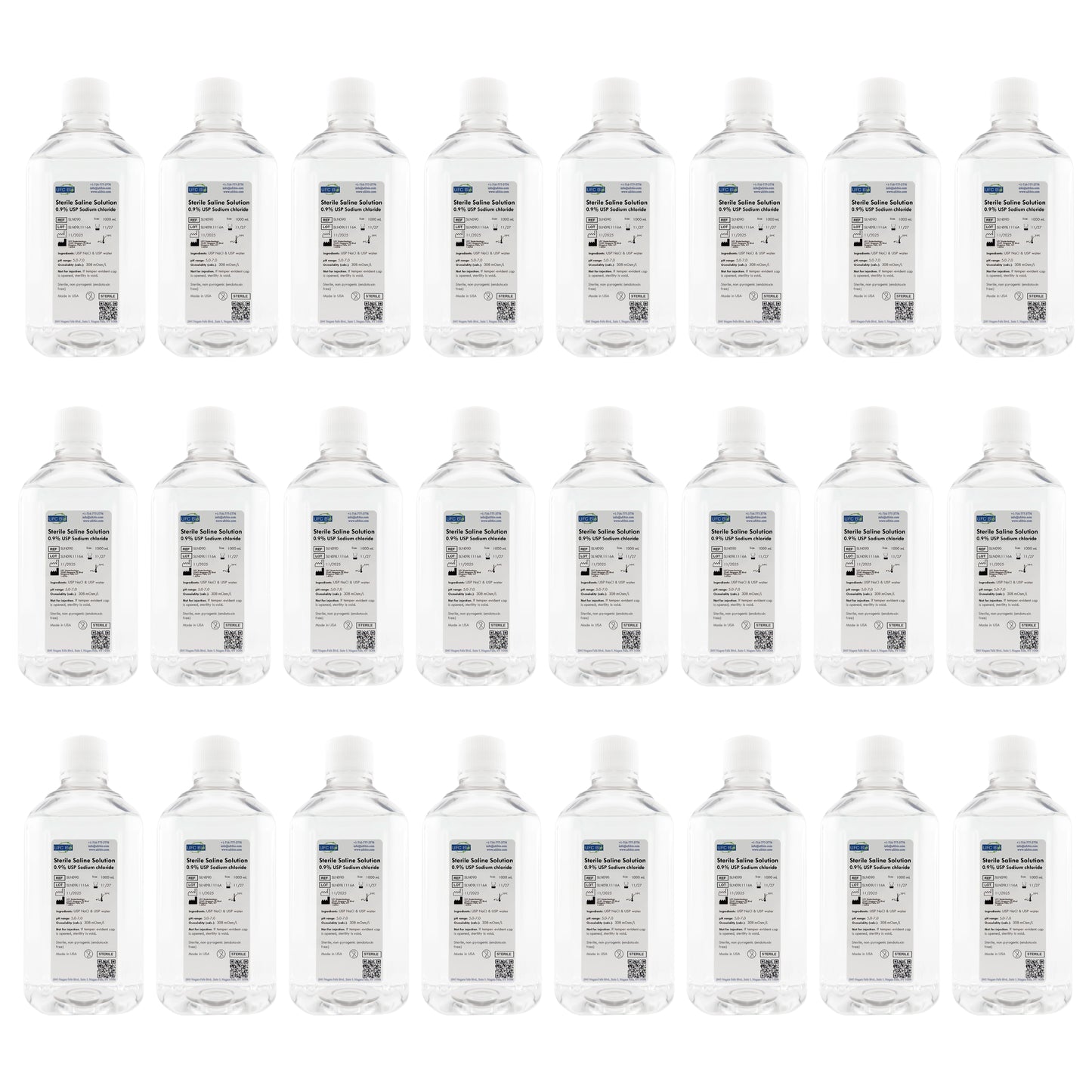 Sterile Saline Solution, 0.9% - USP Grade - RNase/DNase Free - 500 mL