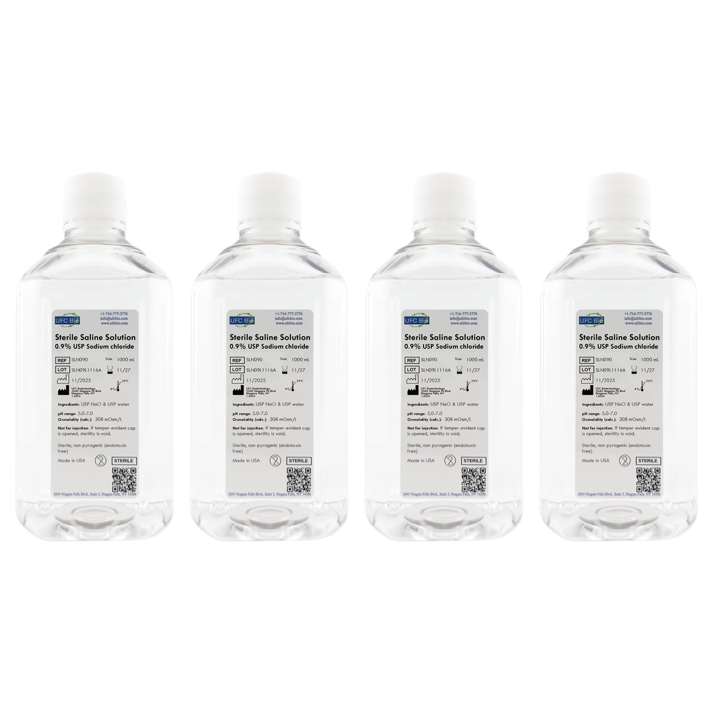 Sterile Saline Solution, 0.9% - USP Grade - RNase/DNase Free - 500 mL