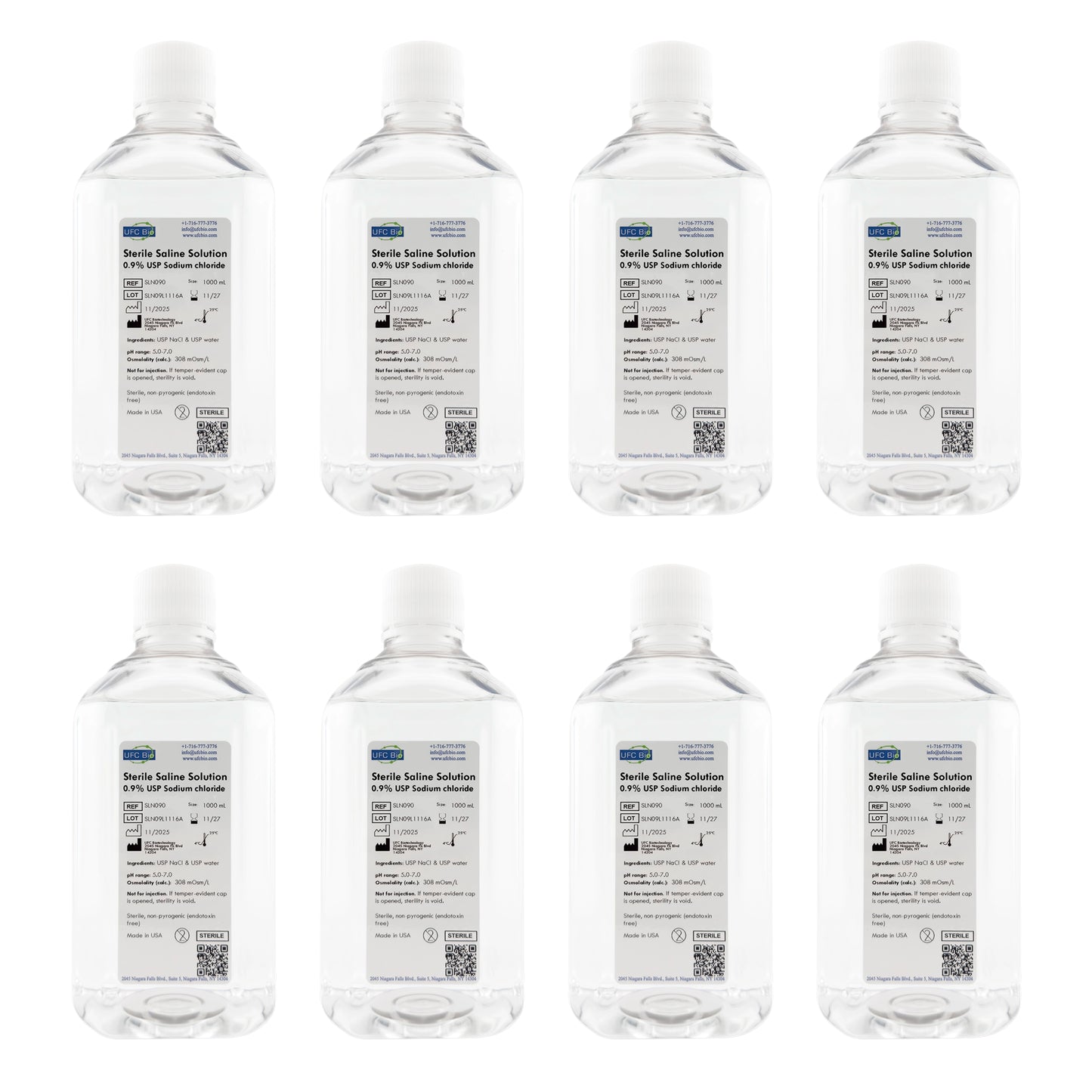 Sterile Saline Solution, 0.9% - USP Grade - RNase/DNase Free - 500 mL
