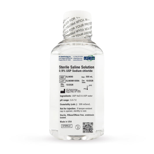 Sterile Saline Solution (0.9% NaCl), USP-Grade Sodium Chloride, 0.05 µm Filtered