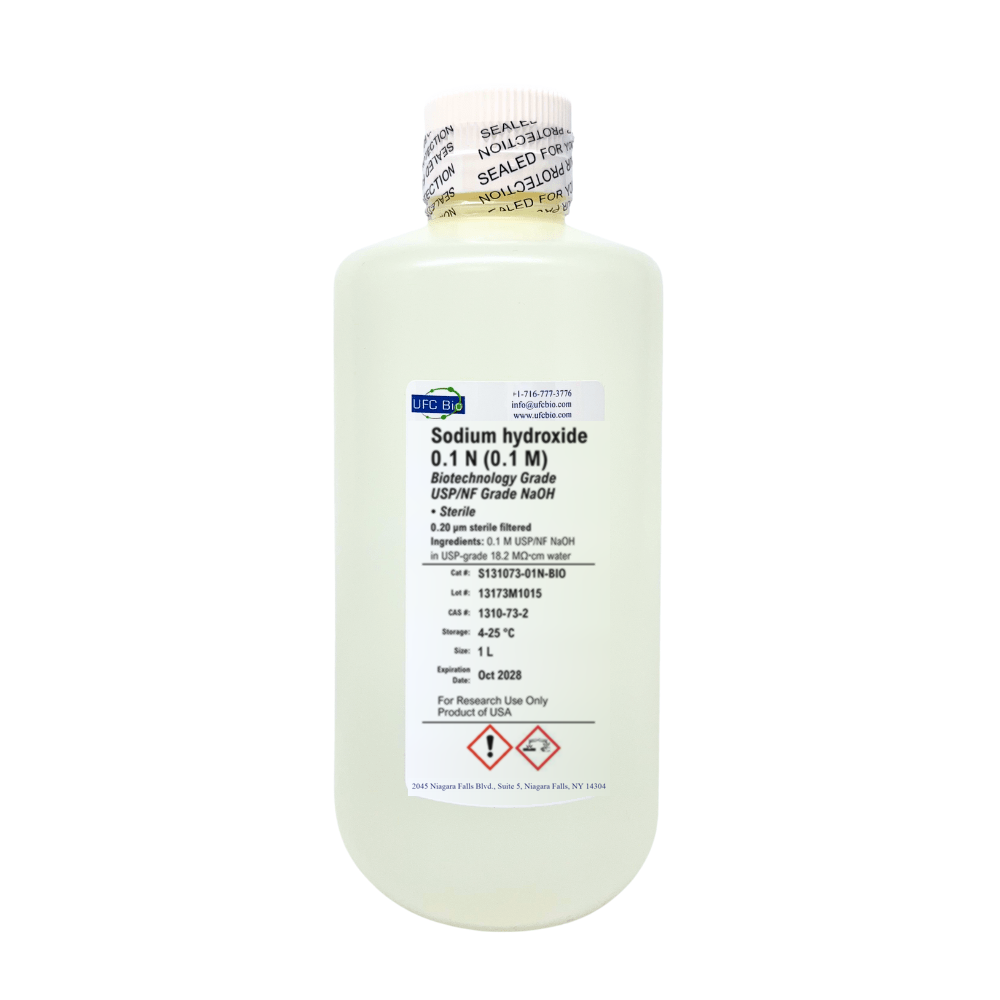UFC BIO Sodium Hydroxide 0.1N (0.1M) solution, sterile, Biotechnology Grade, 1 L bottle, catalog S131073-01N-BIO