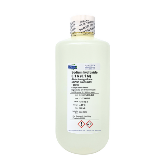 UFC BIO Sodium Hydroxide 0.1N (0.1M) solution, sterile, Biotechnology Grade, 500 mL bottle, catalog S131073-01N-BIO
