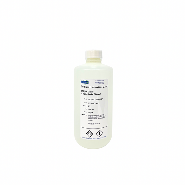 0.1N Sodium Hydroxide (NaOH) Solution - USP/NF Grade - 0.2uM Sterile-Filtered - 500mL