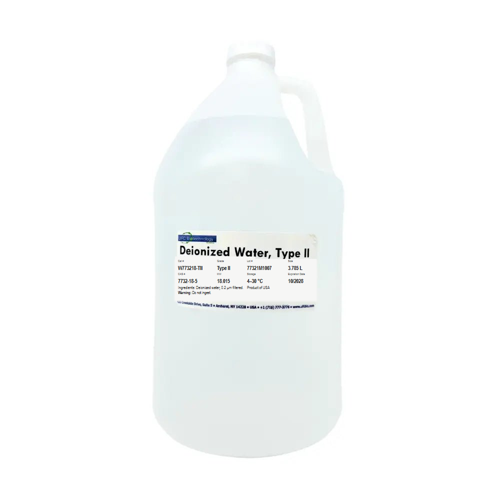 UFC BIO Deionized Water (Type II), 1 gallon jug
