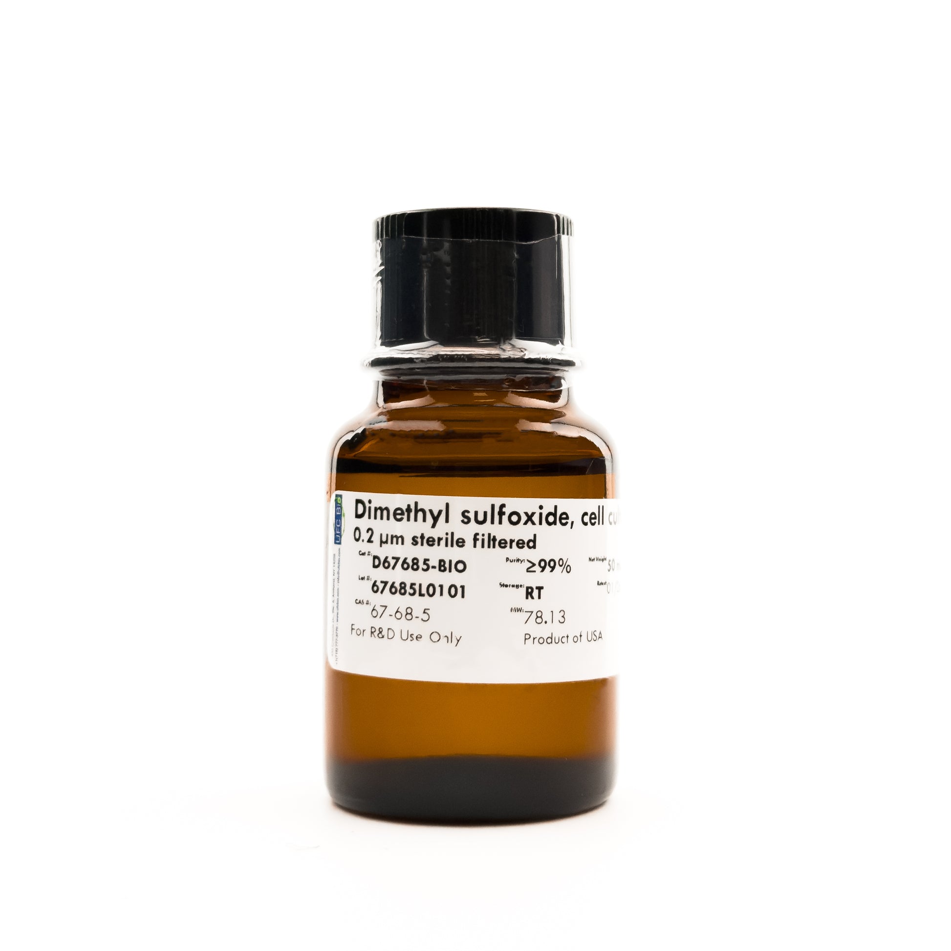 UFC BIO Bottle of Dimethyl sulfoxide with a label on a white background