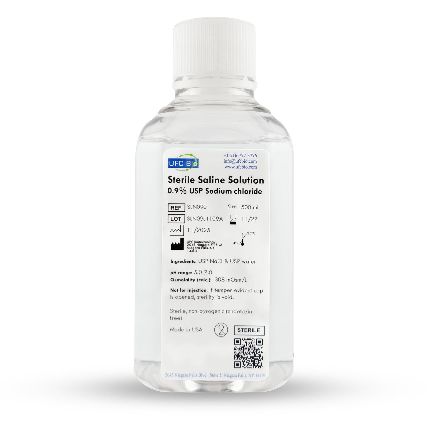Sterile Saline Solution, 0.9% - USP Grade - RNase/DNase Free