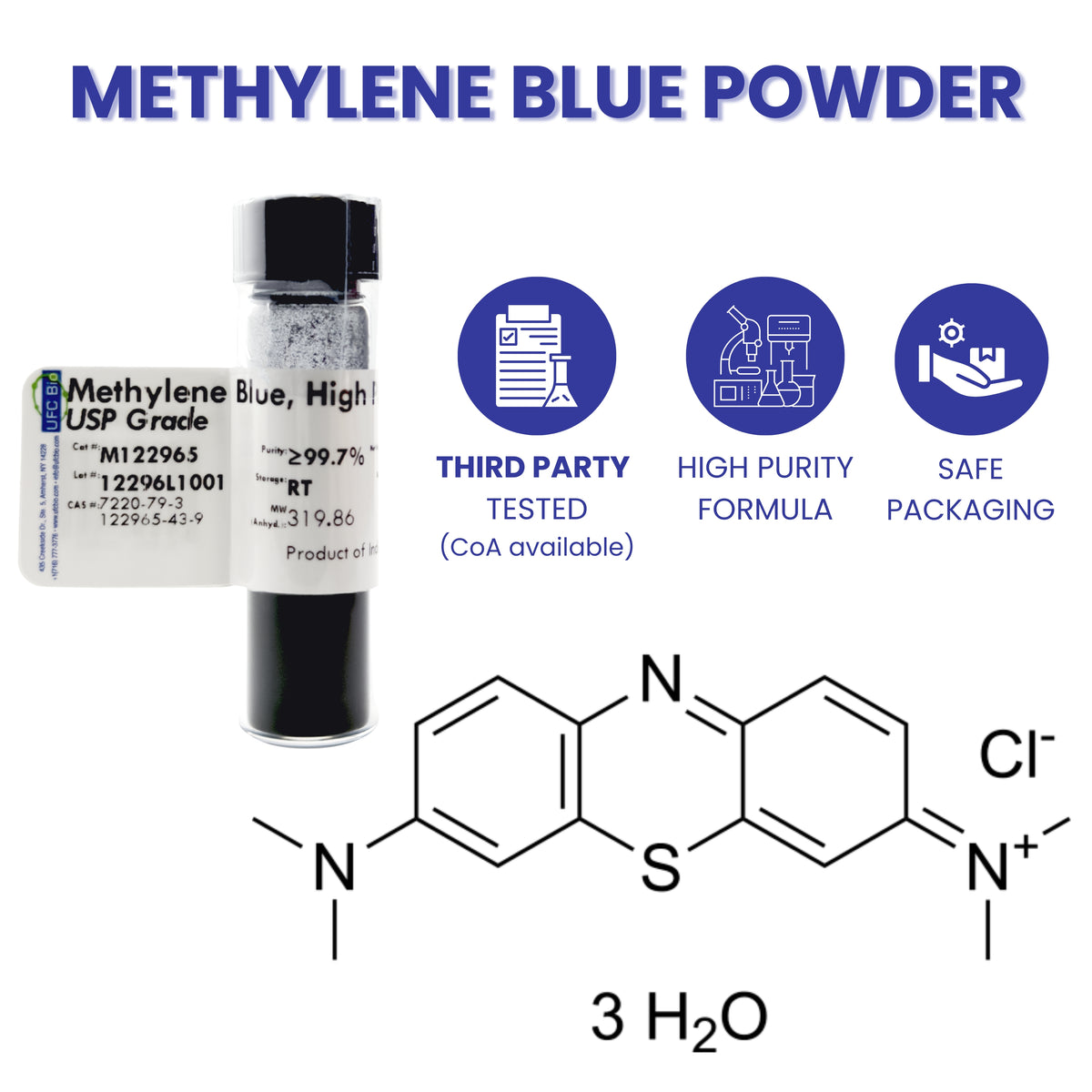 Methylene Blue Powder, USP/Pharma Grade – UFCBIO
