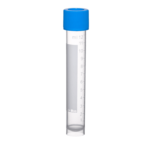 14mL Transport/Culture Tube, 16 × 100mm, Translucent, with screw cap, white printed graduations, sterile - 1000 Tubes - ufcbio