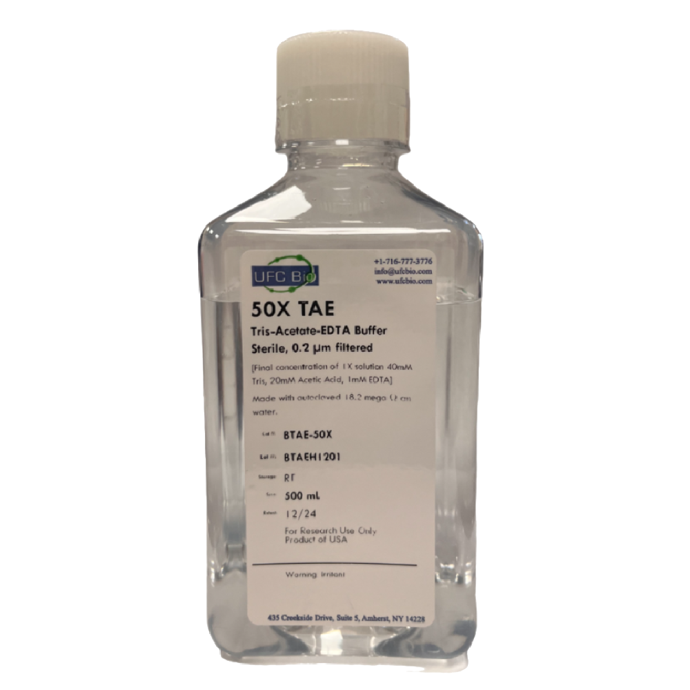 50X TAE Buffer - Tris Acetate EDTA Buffer - 500 mL