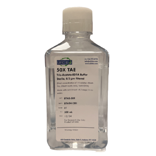 50X TAE Buffer - Tris Acetate EDTA Buffer - 500 mL