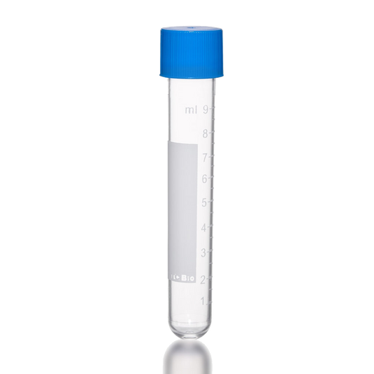 12mL Transport/Culture Tube, 16 × 100mm, Transparent, with screw cap, white printed graduations, sterile - 1000 Tubes